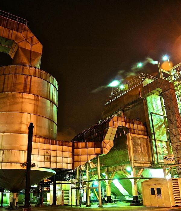 Industrial manufacturing plant with machinery and production equipment